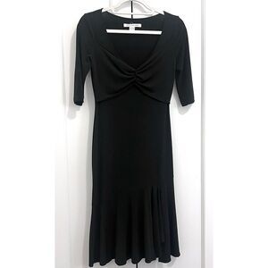 Diane Von Furstenberg Ruched Sheath Midi Dress in Black - Size 2